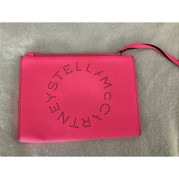 STELLA McCARTNEY Women Bag Pouch Clutch Pink Neon Limited Edition Vegan Leather